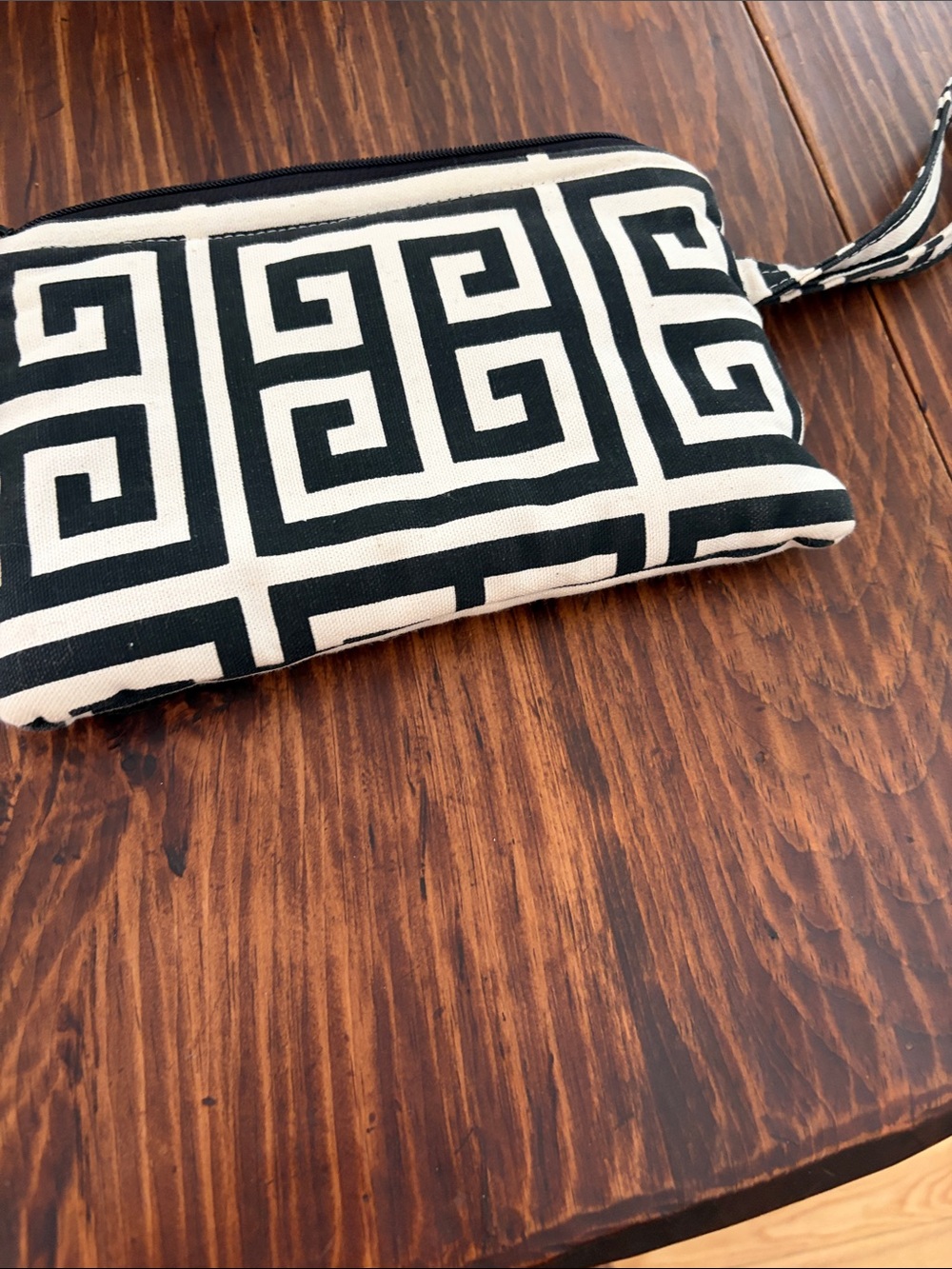 Cape cod bag company Black & White Geometric Wristlet Clutch
